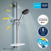 Ensemble de douche avec pommeau 2 jets, barre 60cm, flexible et tablet