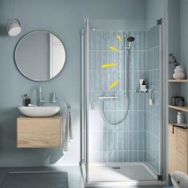 Ensemble de douche avec pommeau 1 jet, barre 90cm et flexible - GROHE