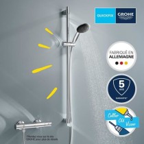 Ensemble de douche avec pommeau 1 jet, barre 90cm et flexible - GROHE