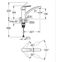 GROHE Start - 324412432 - Robinet de cuisine - Mitigeur monocommande