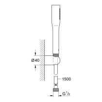 Ensemble de douche - GROHE - Vitalio Get Stick - Economie d'eau - Chro