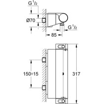 GROHE Mitigeur thermostatique douche ½ Grohtherm 2000 34469001 - Port