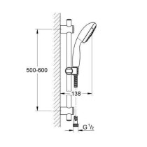 Ensemble de douche 3 jets avec barre - GROHE - Vitalio Start 100 - Chr