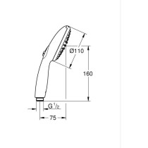 Pommeau de douche - GROHE Vitalio Start 110 27946001 - 2 jets (Pluie/S