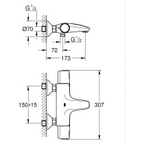 Mitigeur thermostatique bain/douche - GROHE Precision Trend - 10221624