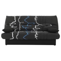 Banquette clic clac 3 places - Motif graffiti bleu - Style Contemporain - L 190 x P92 cm - DREAM