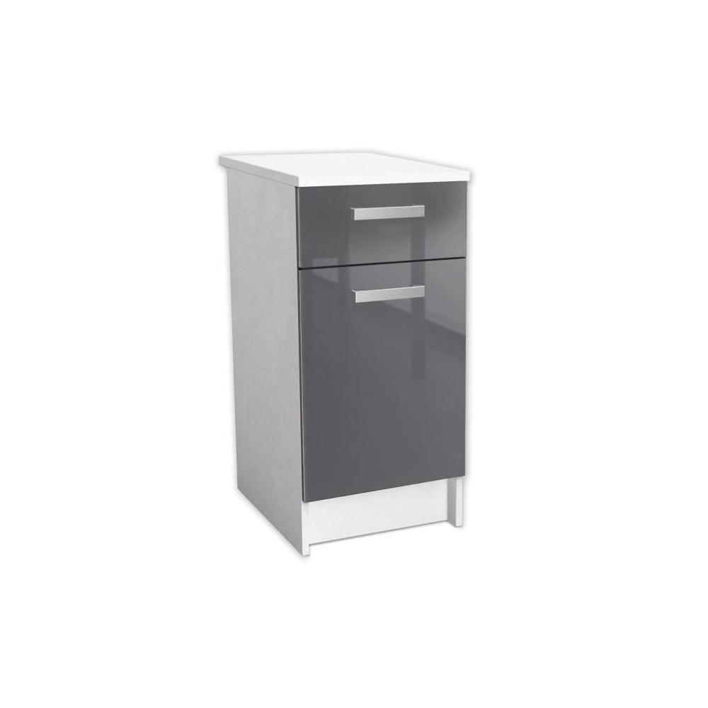 START Caisson bas de cuisine L 40 cm - Gris brillant