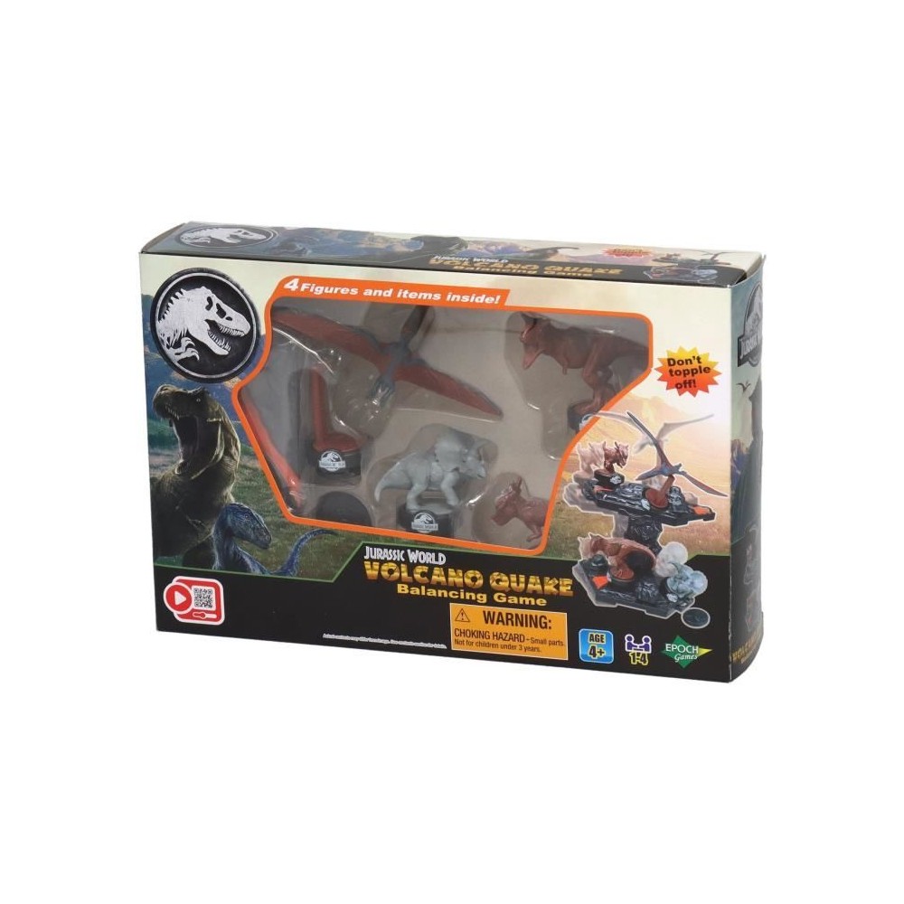 Jeu d'Équilibre - EPOCH GAMES - Jurassic World Volcano Quake - Dinosaures sur Plateforme, Dernier en Place Gagne !