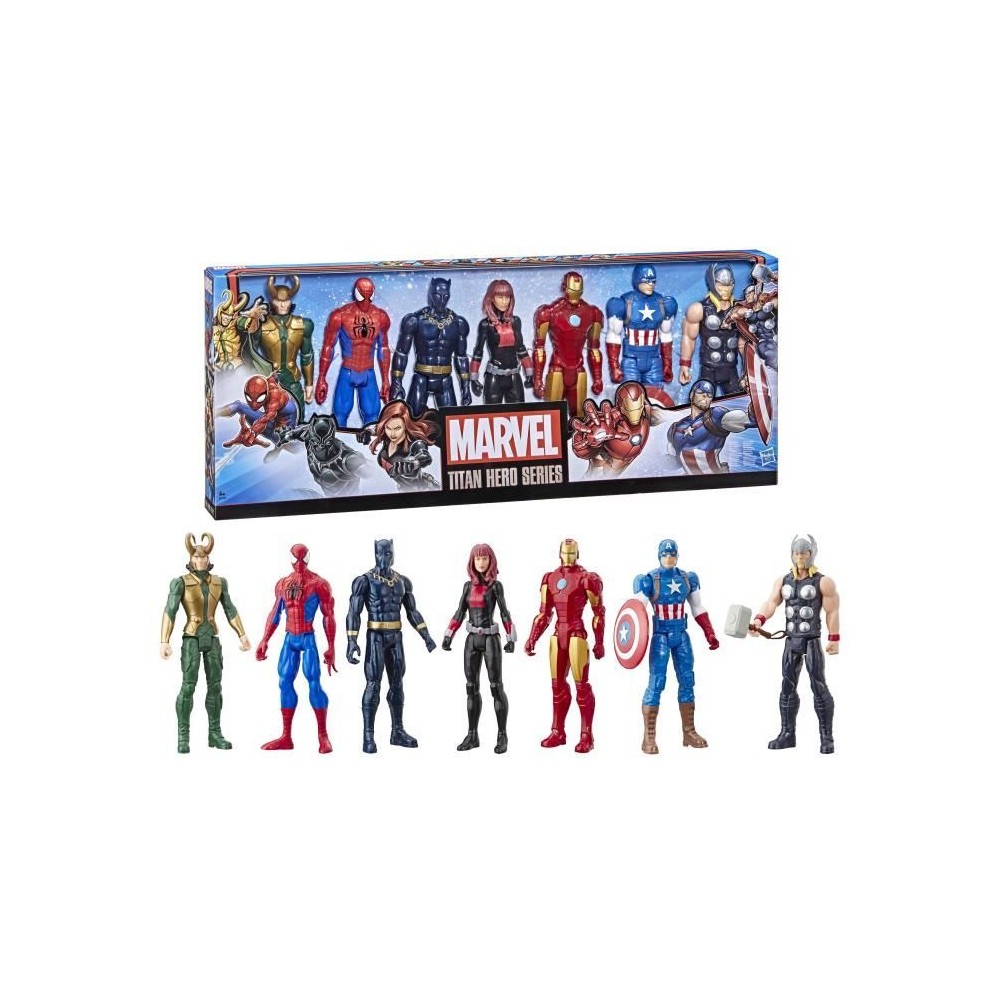 Maxi Pack Avengers 7 figurines de 30 cm, 5 accessoires, Marvel Avenger