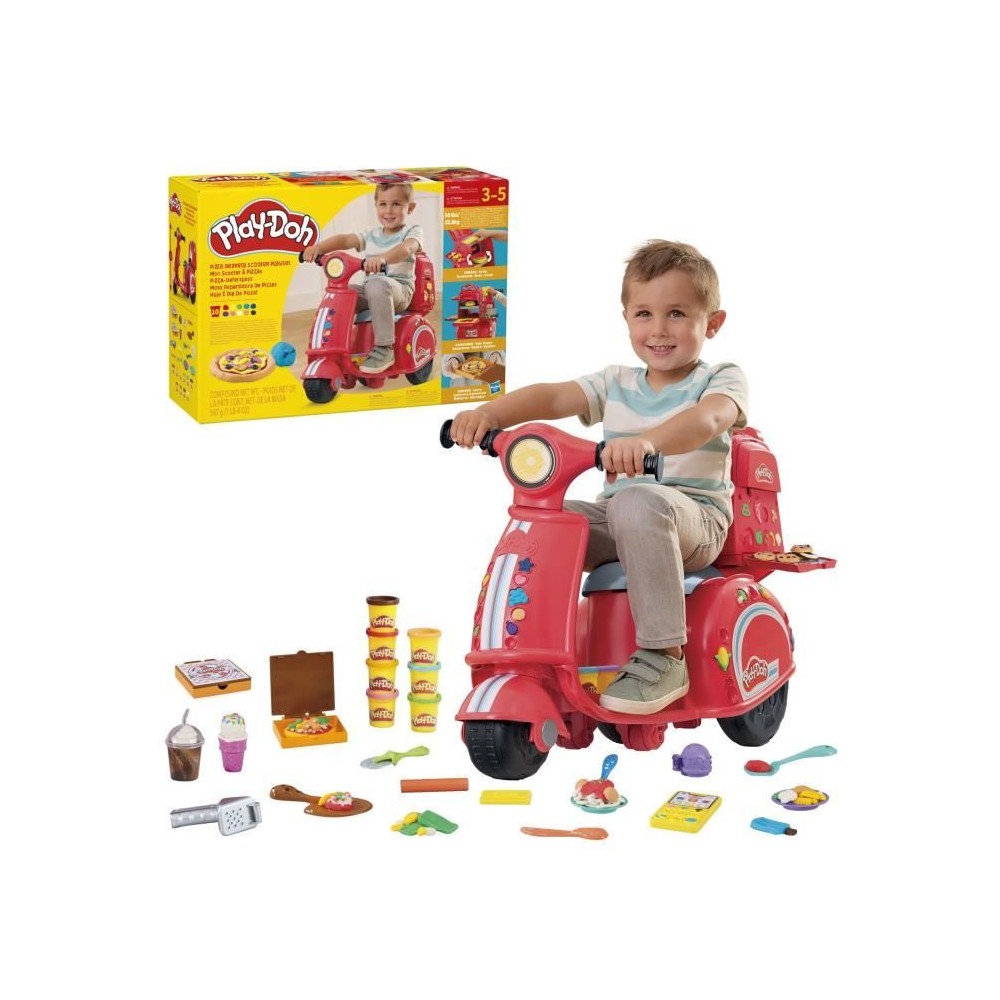 Play-Doh Mon scooter a pizzas, jouets de loisirs créatifs avec pâte