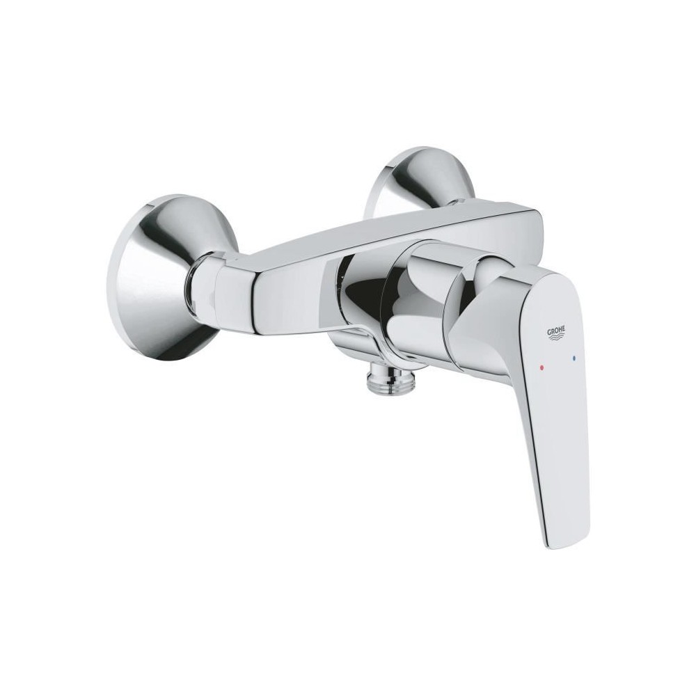 GROHE robinet douche monocommande Start Flow, montage mural, raccord fileté pour flexible en 1/2, rosaces métal incluses, 2377