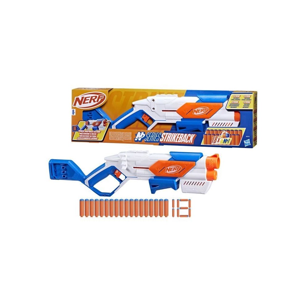 Nerf NSeries blaster Strikeback a fléchette, 18 fléchettes, a parti