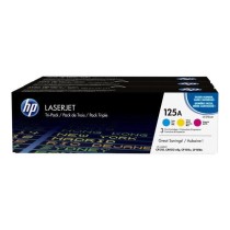 HP 125A Pack de 3 cartouches de toner cyan, jaune et magenta authentiq