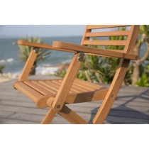 Lot de 2 fauteuils de jardin pliants en Acacia FSC - 57 x 52 x 90 cm