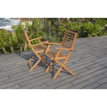 Lot de 2 fauteuils de jardin pliants en Acacia FSC - 57 x 52 x 90 cm