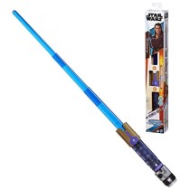 Sabre laser électronique Maître Jedi Sol, bleu personnalisable officiel sous licence Star Wars Lightsaber Forge Kyber Core, de