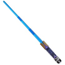 Sabre laser électronique Maître Jedi Sol, bleu personnalisable officiel sous licence Star Wars Lightsaber Forge Kyber Core, de