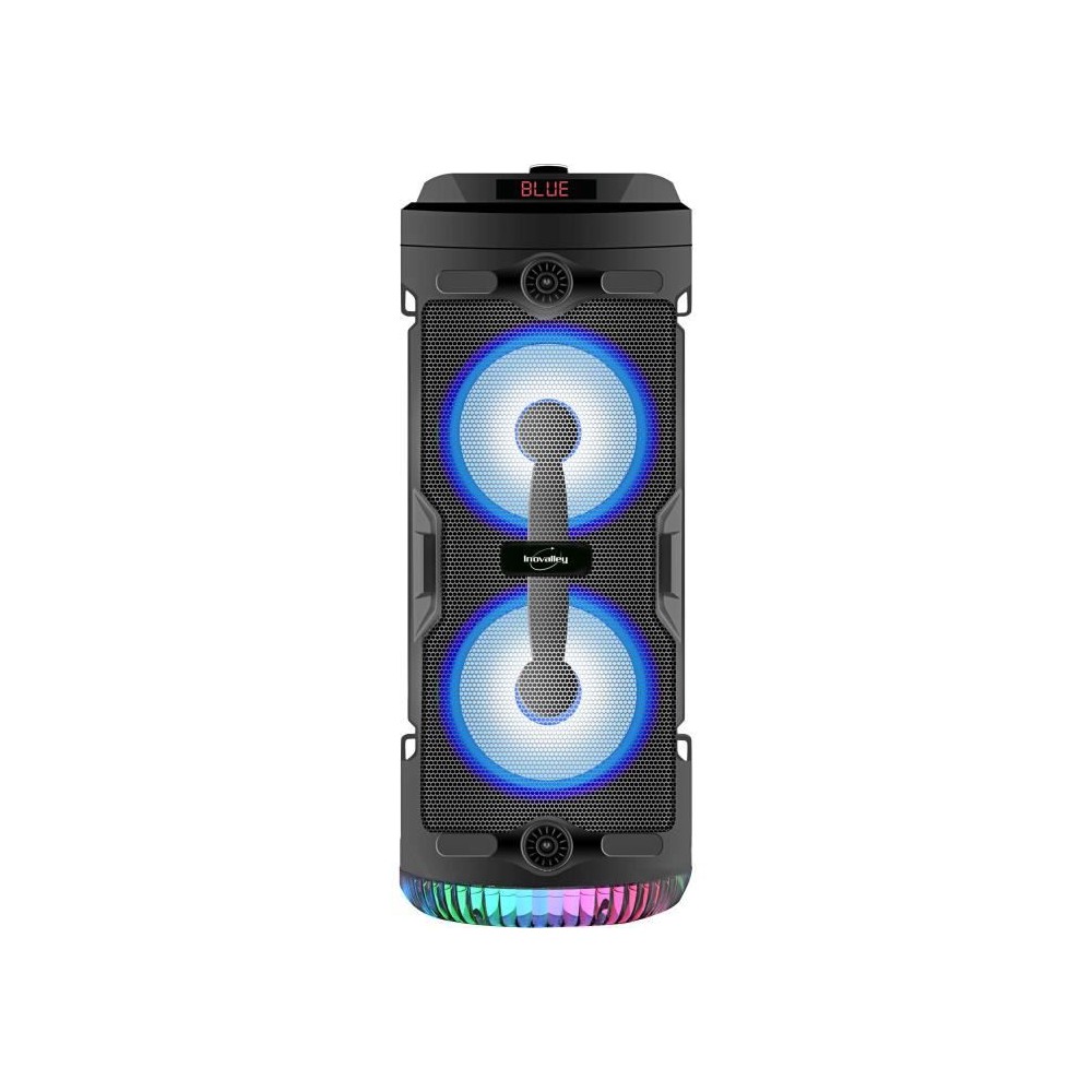 INOVALLEY KA03-N - Enceinte lumineuse Bluetooth - 400 W - Fonction karaoké - Lumieres LED colorées - Port USB