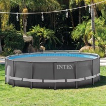 Bâche a bulles pour piscine INTEX - Diametre 4,20m - Renforcée pour une meilleure durabilité - Gris