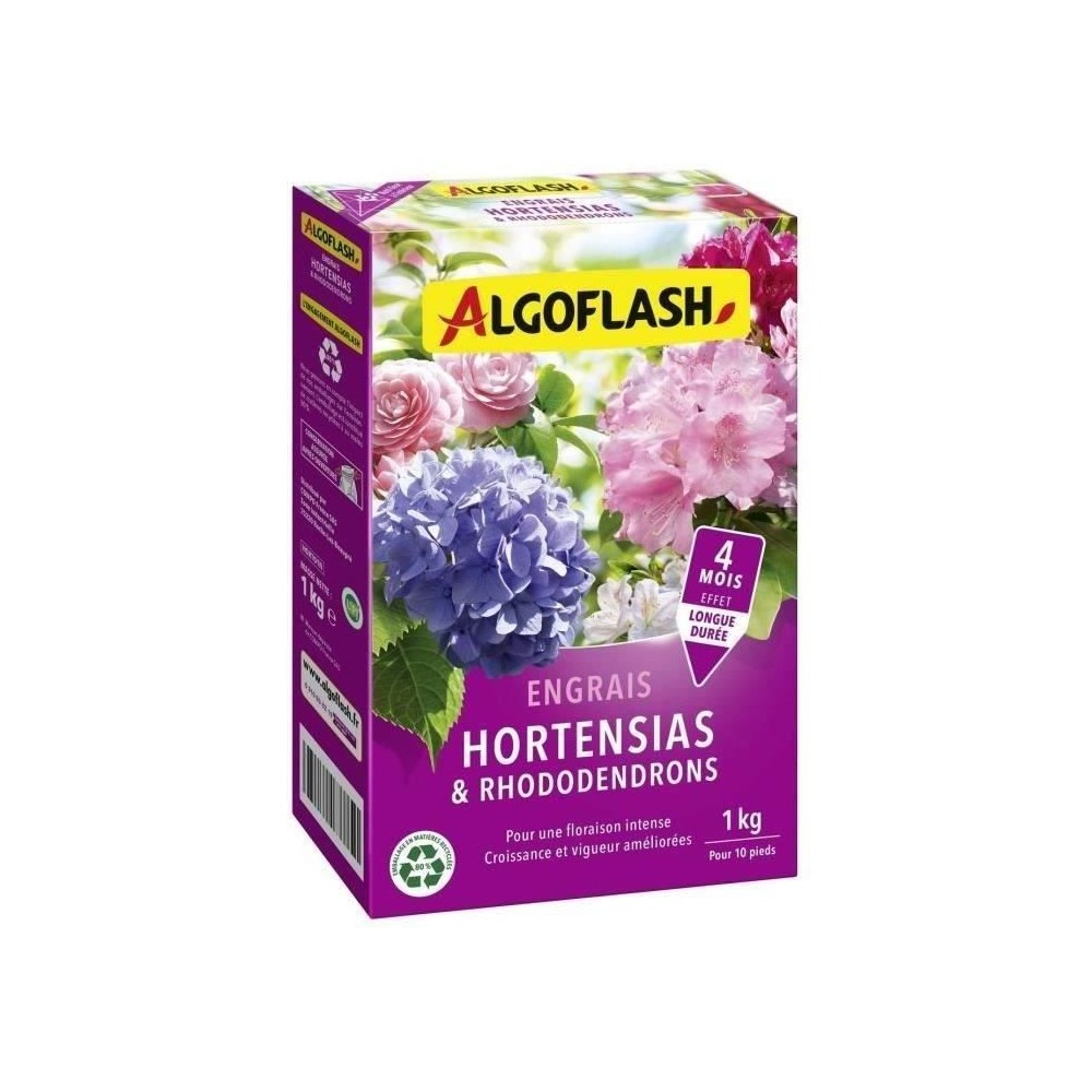 Engrais Hortensias et Rhododendrons - ALGOFLASH NATURASOL - 1 kg