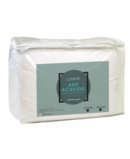 Couette Chaude Microfibre Anti-Acariens 240x260cm