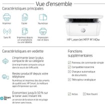 Imprimante multifonction HP LaserJet M140w laser noir et blanc