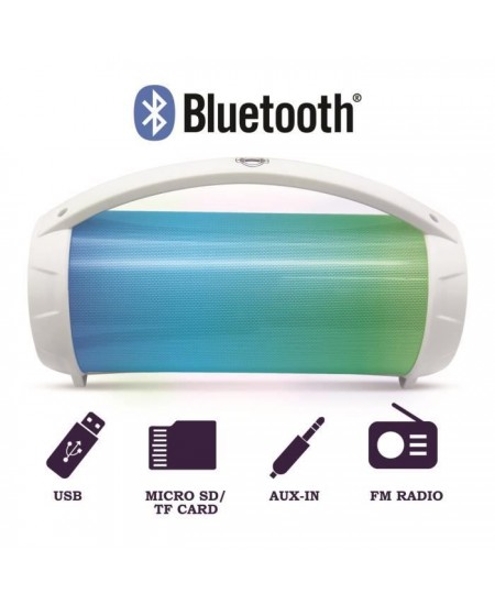 FLASHBOOM® Enceinte Bluetooth® portable entièrement lumineuse avec micro filaire détachable iParty® - LEXIBOOK