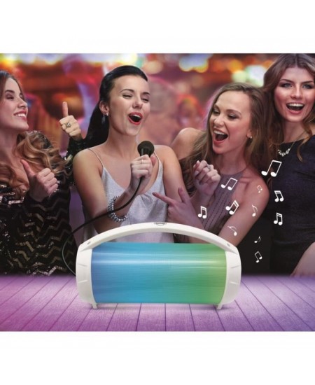 FLASHBOOM® Enceinte Bluetooth® portable entièrement lumineuse avec micro filaire détachable iParty® - LEXIBOOK