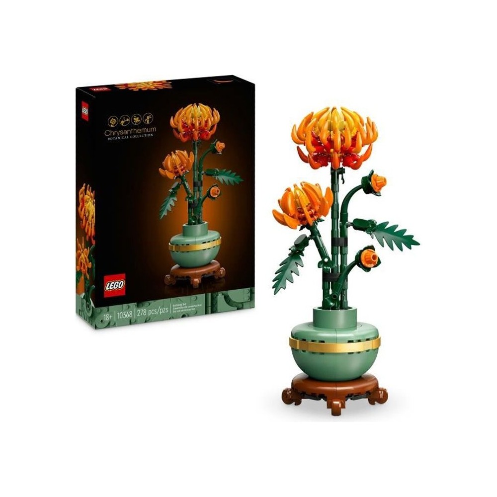 LEGO Icons 10368 Le Chrysantheme - Set de Décoration Florale a Construire Pour Adultes