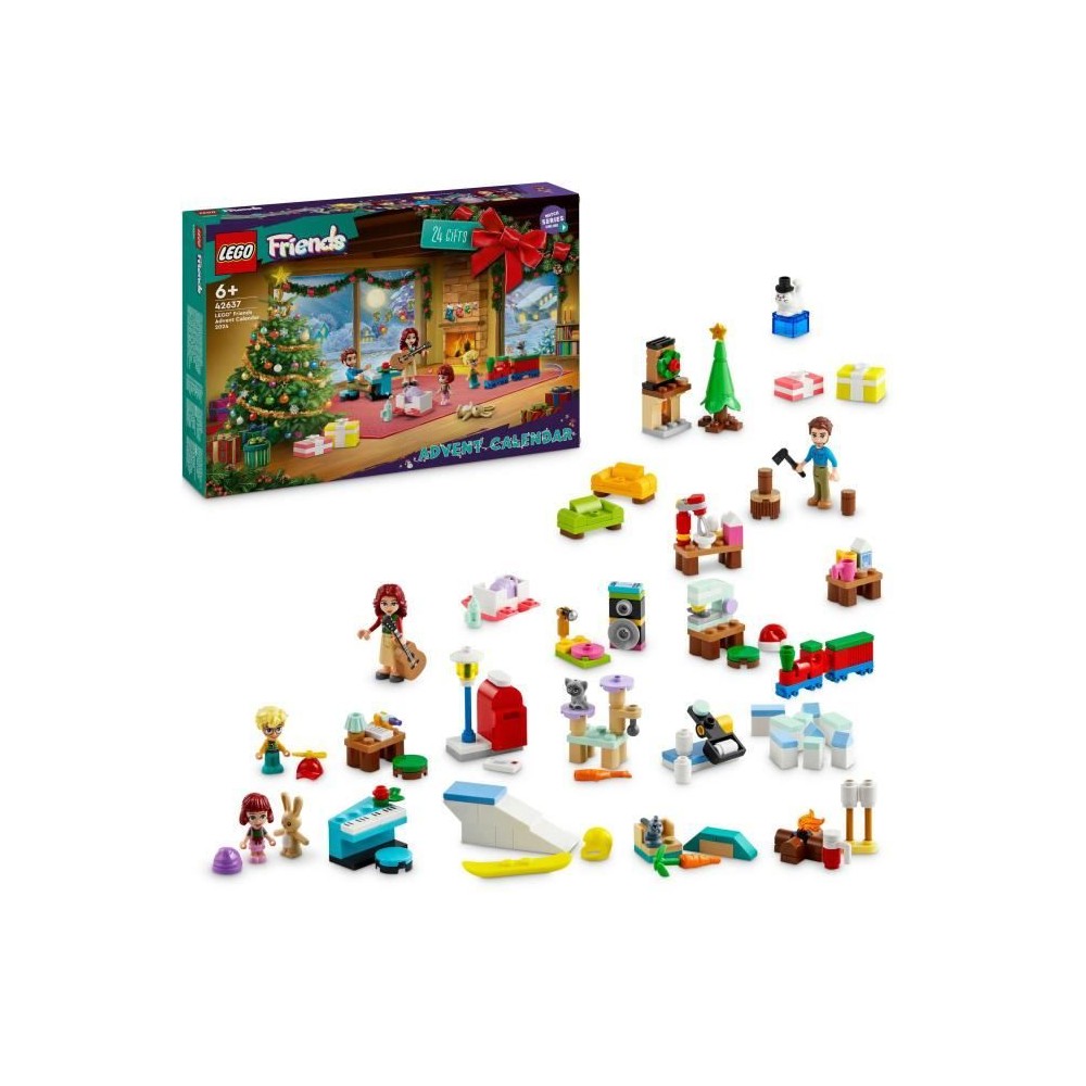 LEGO Friends 42637 Le Calendrier de l'Avent 2024 Cadeaux avant Noël Inclut 5 personnages