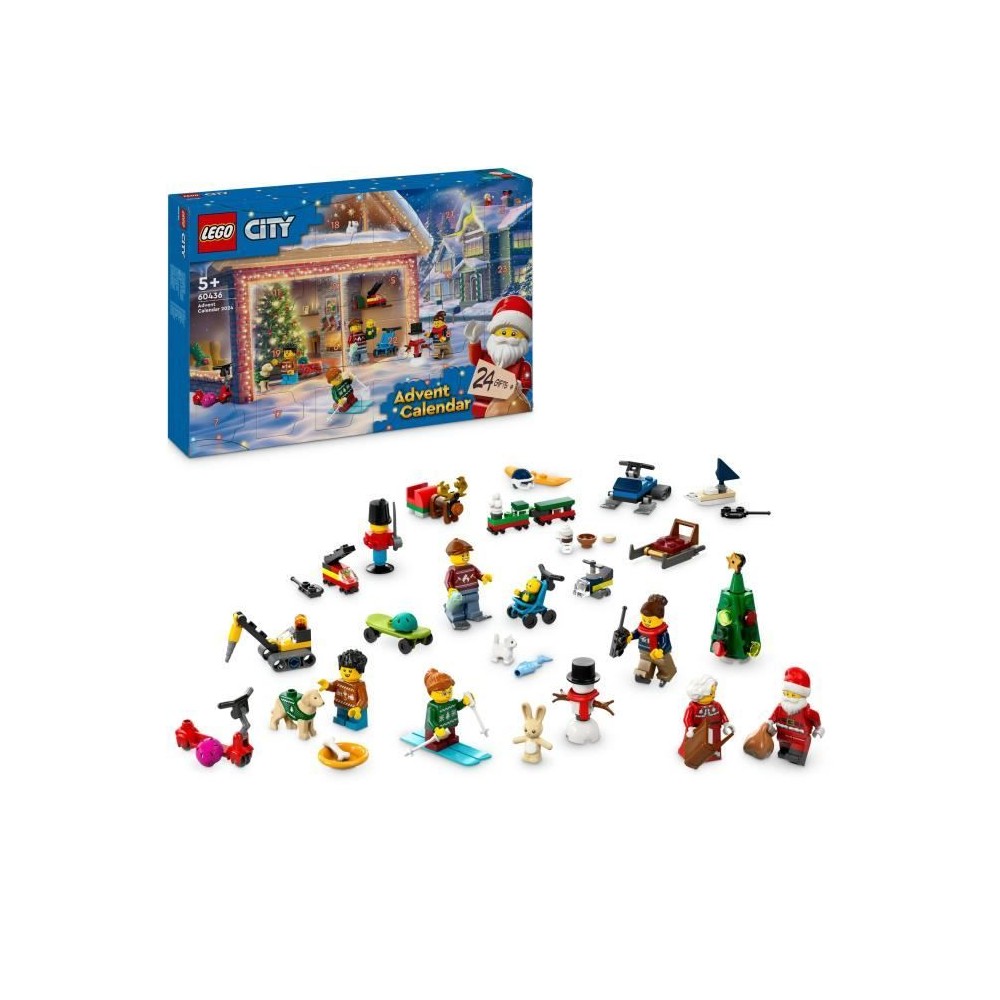 LEGO City 60436 Le calendrier de l'Avent 2024 - Compte a Rebours avant Noël pour Enfants