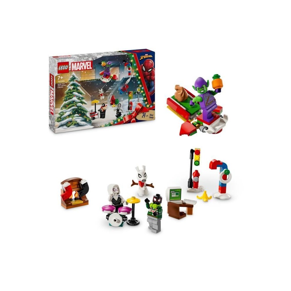 LEGO Marvel 76293 Calendrier de l'Avent Spider-Man 2024 - Cadeau Festif pour Enfants