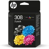 Pack de 2 cartouches d'encre HP 308 authentiques noire et tricolore (6