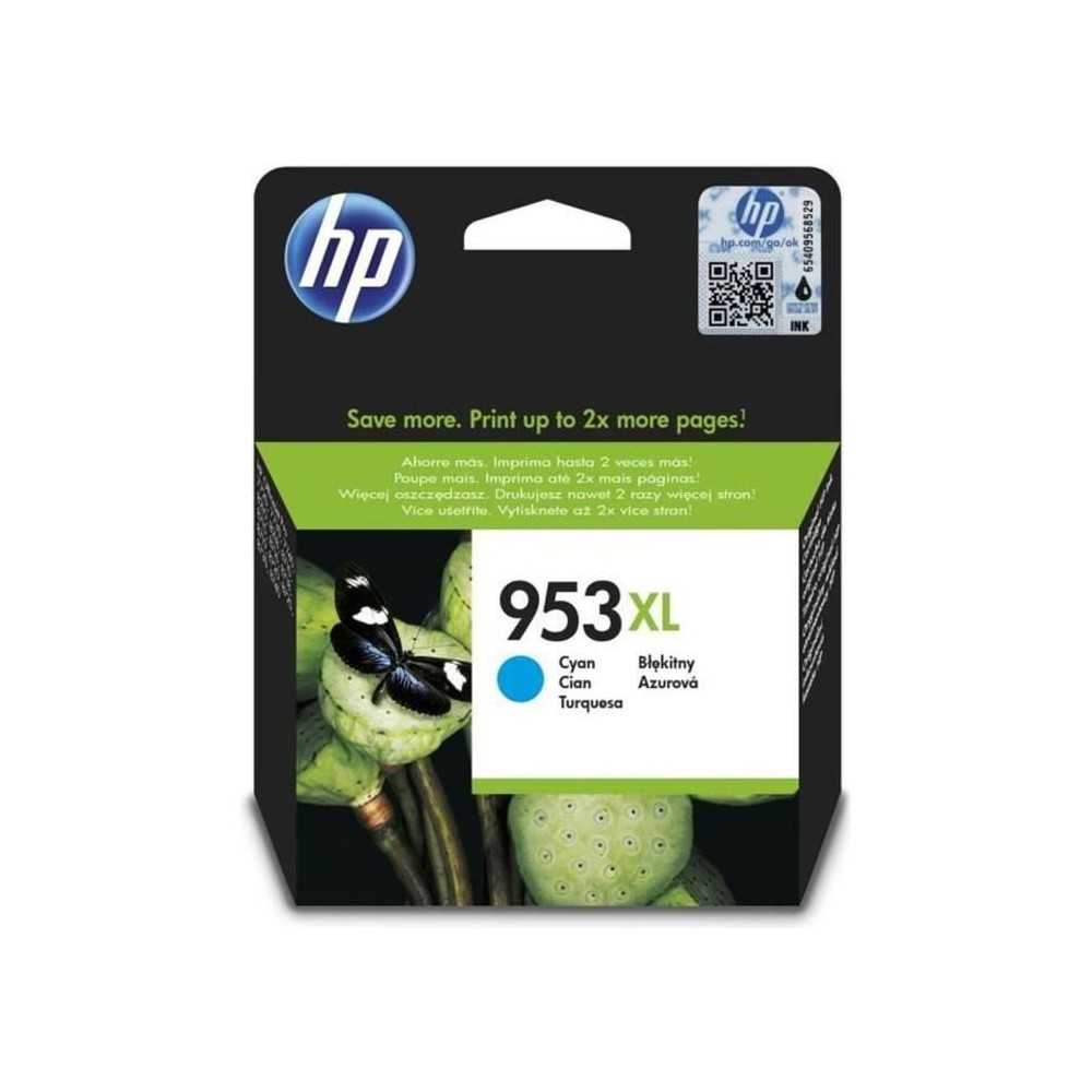 HP 953XL Cartouche d'encre cyan grande capacité authentique (F6U16AE)