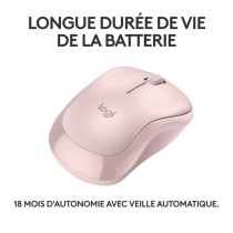 Souris Logitech M240 Souris Bluetooth, Sans fil, Compacte, Portable, Suivi fluide - Rose