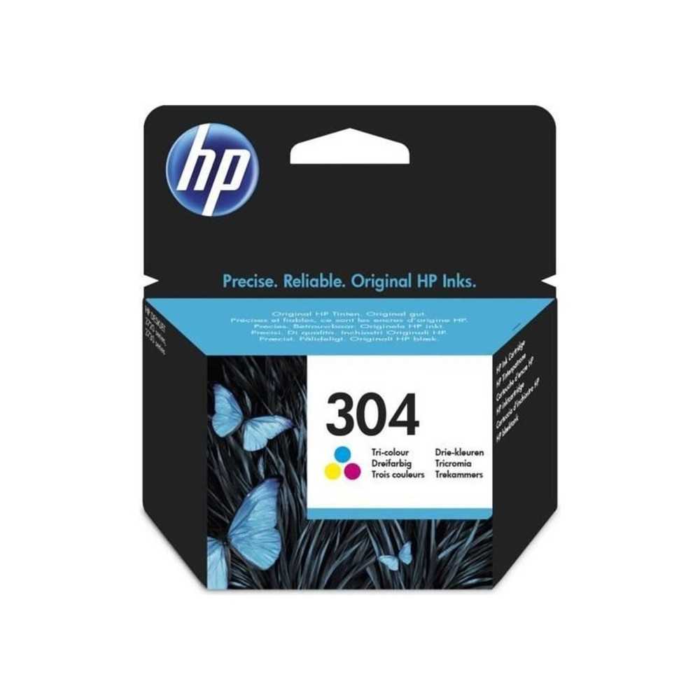 HP 304 Cartouche d'encre trois couleurs authentique (N9K05AE) pour HP