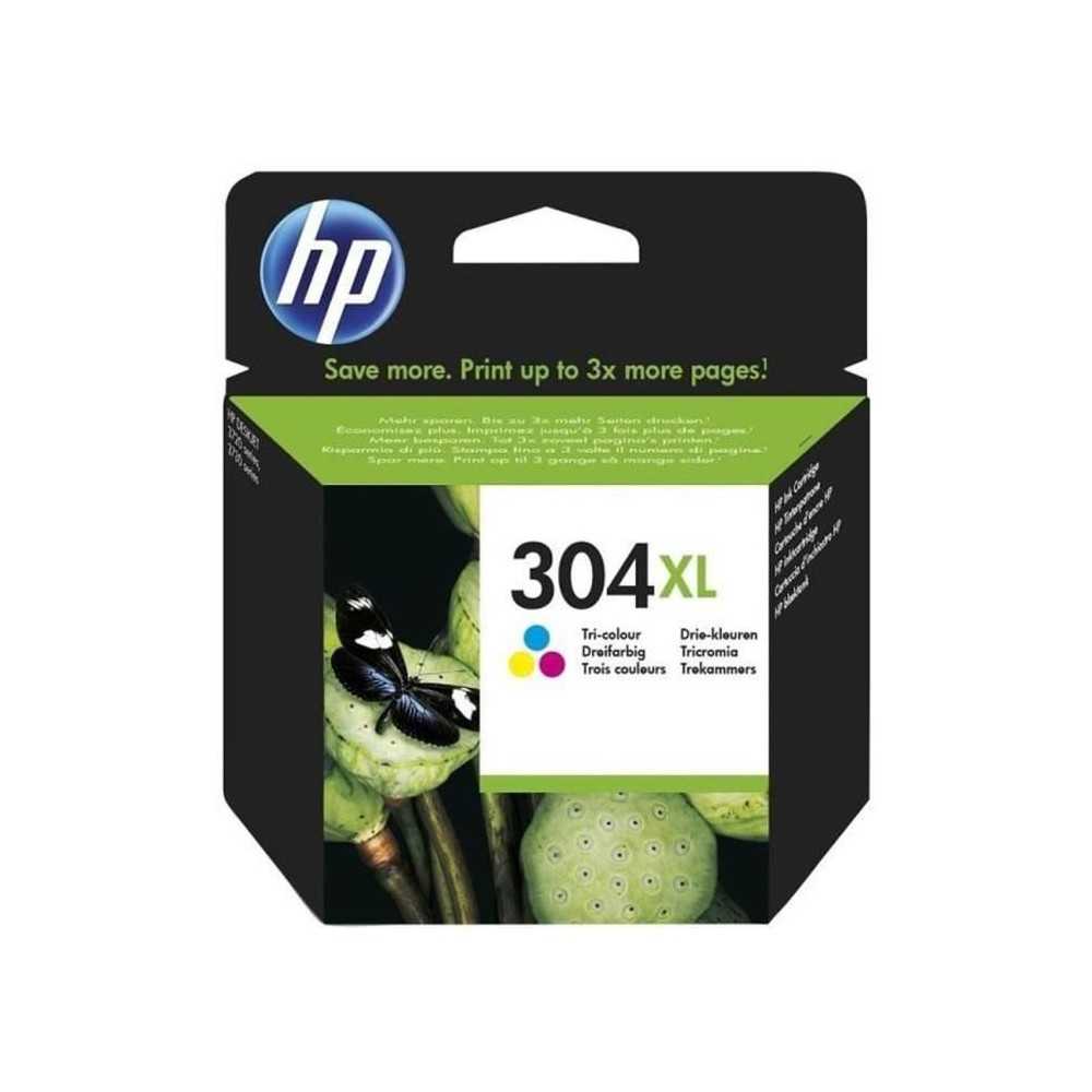 HP 304XL Cartouche d'encre trois couleurs authentique (N9K07AE) pour H