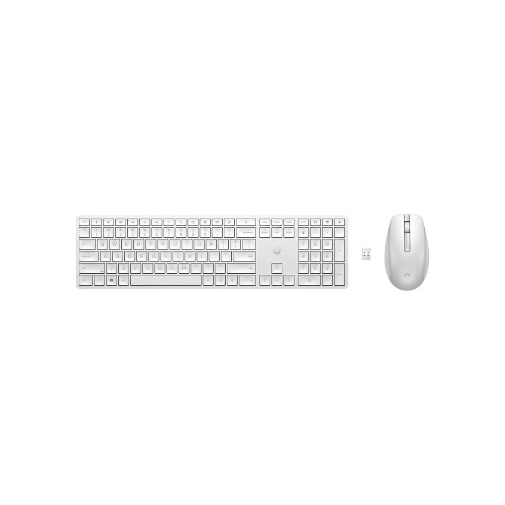 Ensemble Clavier Souris sans fil HP 650 - AZERTY - Blanc