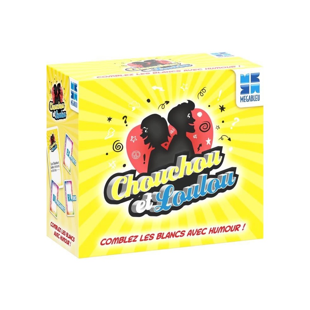 Jeu de société - MEGABLEU - Chouchou et Loulou Nomade - 200 cartes phrases a compléter avec humour