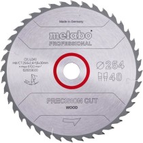 Lame de scie circulaire Pro - METABO - Precision Cut Wood HW/CT 254x30, 40 WZ 20°