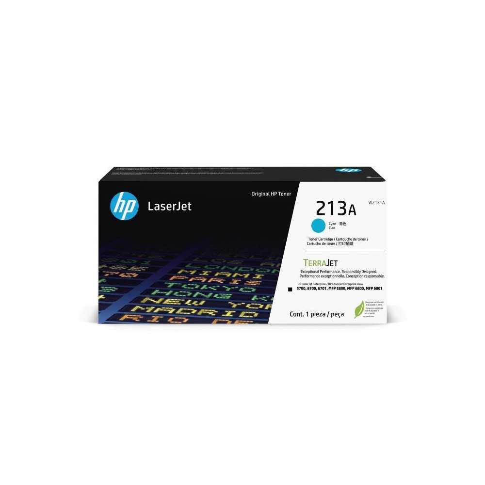 Cartouche de Toner HP 213A Cyan Authentique (W2131A) pour HP LaserJet