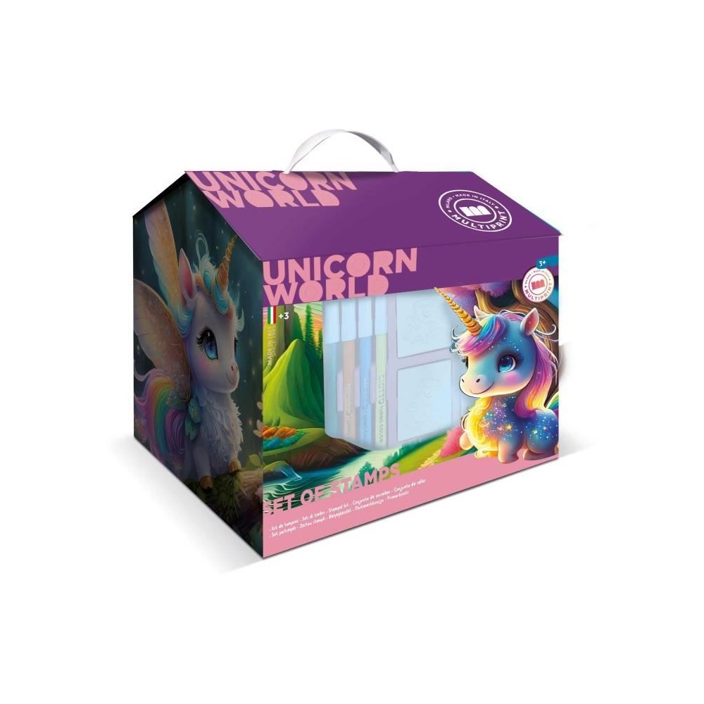 Maison de coloriage - MULTIPRINT - 9978 - 7 tampons Licornes