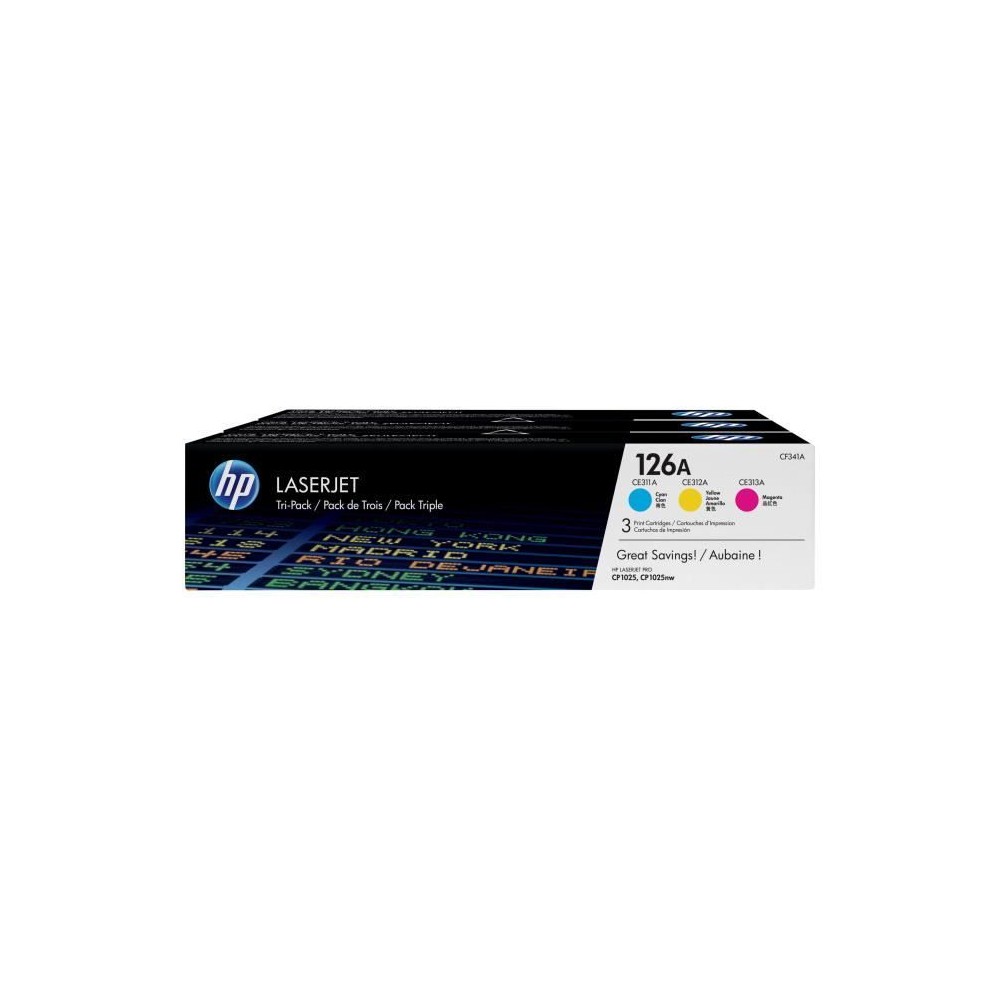 Pack de 3 cartouches de toner trois couleurs HP 126A (CF341A) authenti