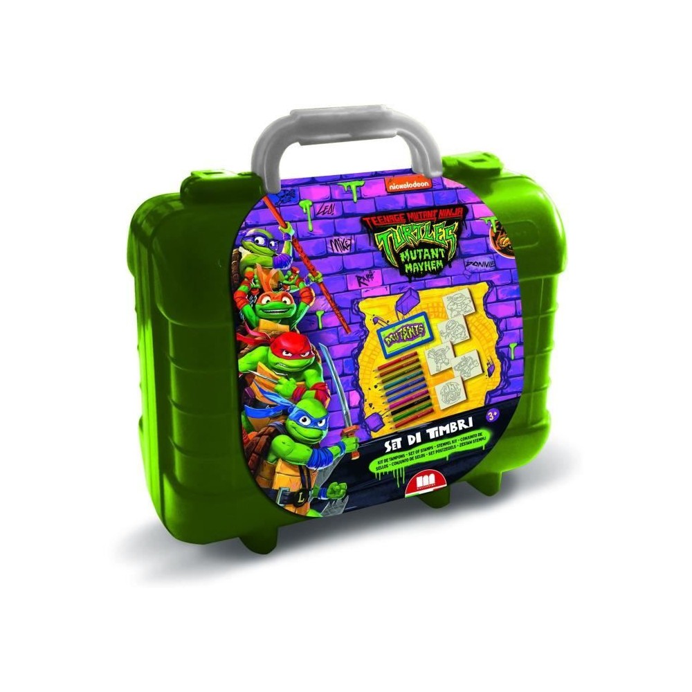 Travel Set - MULTIPRINT - 42884 - 5 tampons Tortues Ninja, 10 crayons