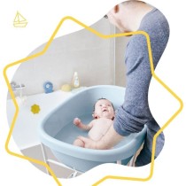 Badabulle Baignoire pour Bébé Baleine, Made in Europe, Peut contenir