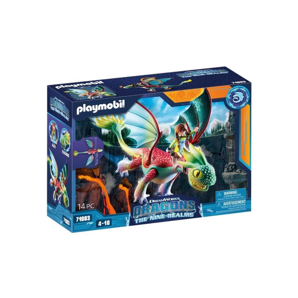 PLAYMOBIL - 71083 - Dragons Nine Realms: Feathers & Alex - Figurine de dragon amovible