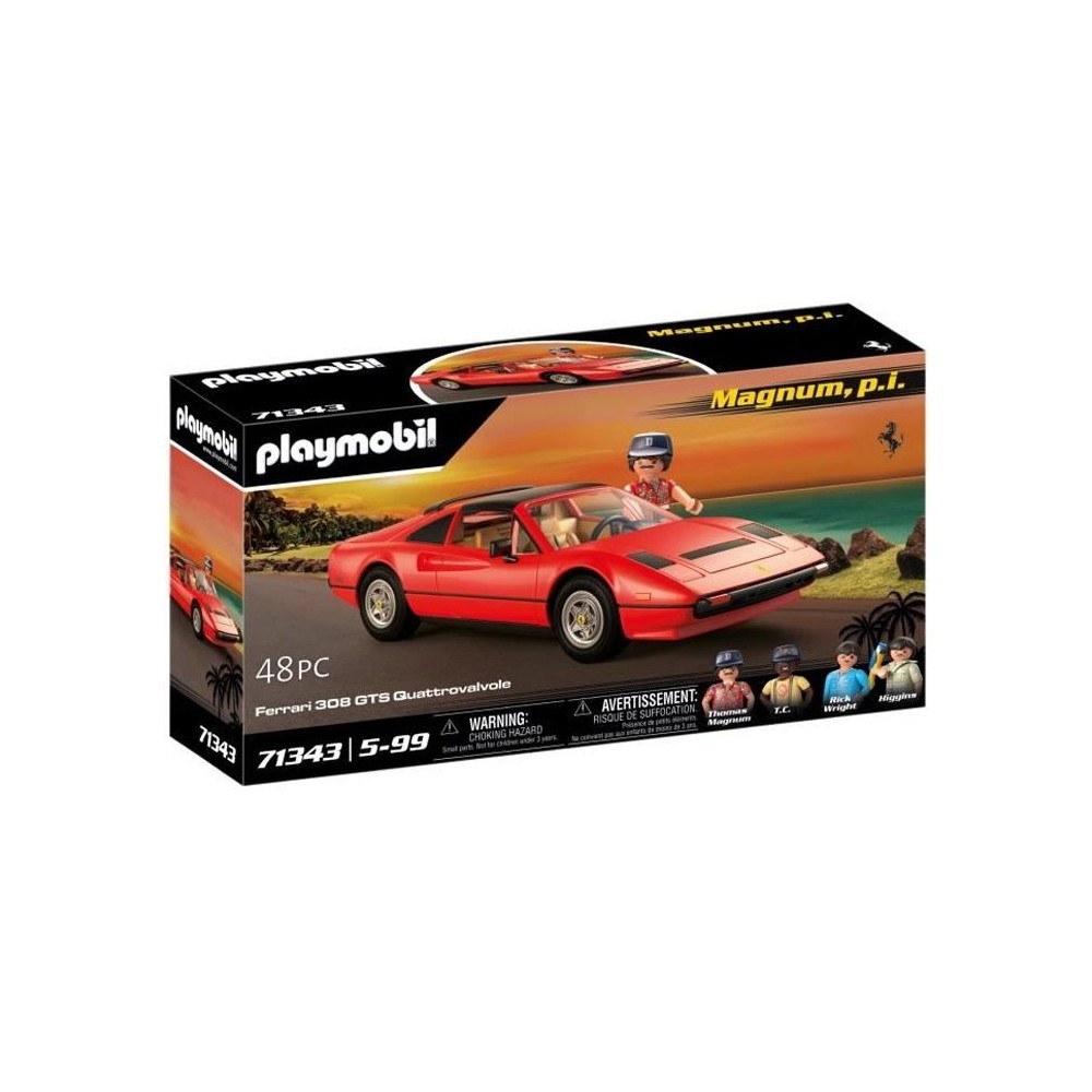 PLAYMOBIL 71343 Magnum Ferrari 308GT, Voiture de collection, Classic Cars, 48 pieces