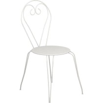 Chaises de jardin romantique empilable en fer forgé - Blanc - Lot de