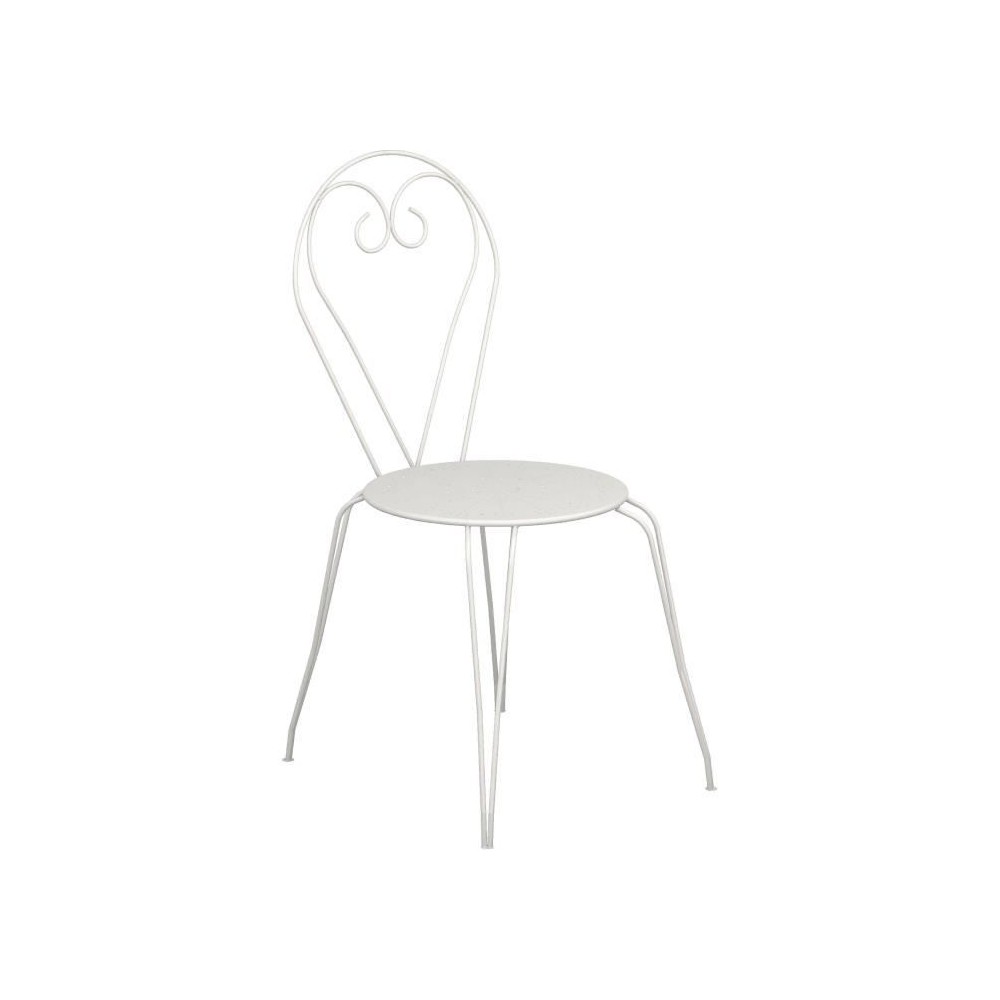 Chaises de jardin romantique empilable en fer forgé - Blanc - Lot de