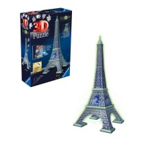 Ravensburger-Puzzle 3D Tour Eiffel phosphorescente 50 ans-Des 10 ans-216p numérotées a assembler sans colle-Accessoires inclus